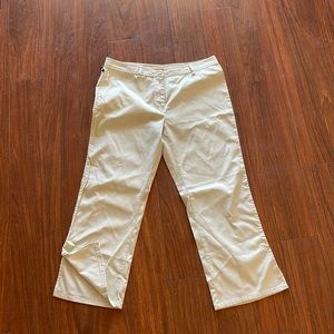 Express jeans cream wide leg cropped pants